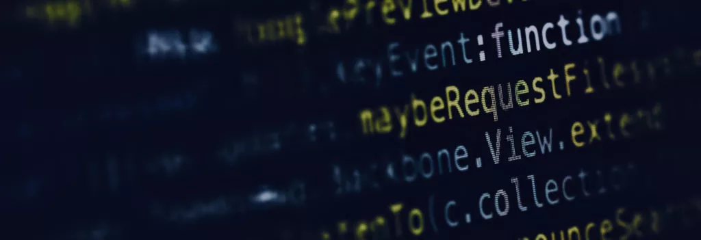 Computer screen with cyber code.