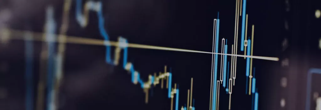 Financial graph on computer screen.