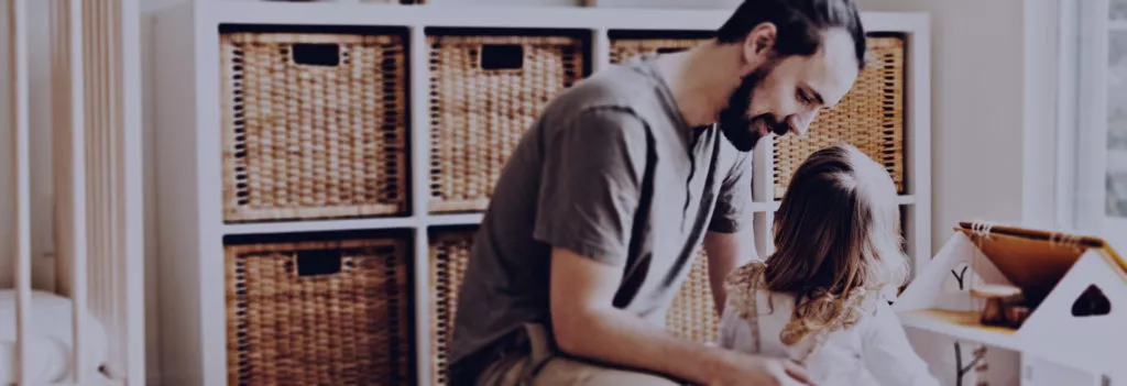 Father and daughter playing.