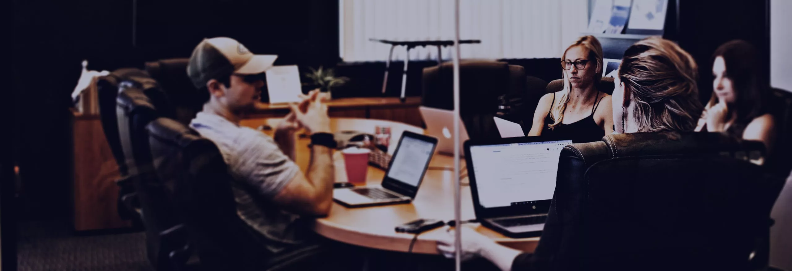 Business professionals conducting a meeting.