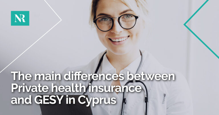 Image of female doctor with the words, The main differences between private health insurance and GESY in Cyprus